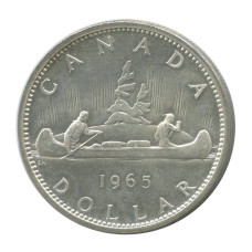 1 доллар Канады 1965 г. Каноэ 