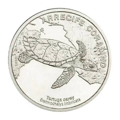 Монета 50 колонов Коста-Рики 2023 г. Черепаха Хоксбилл