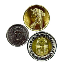 Набор 3 монеты Египта 25, 50 пиастров и 1 фунт 2025 г.