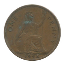 1 пенни Великобритании 1945 г.