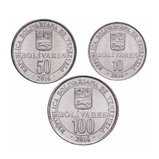 Набор 3 монеты Венесуэлы 2016 гг.