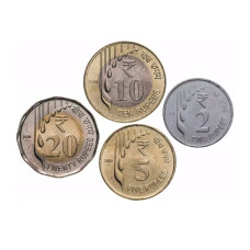 Набор 4 монеты Индии 2019-2021 гг.