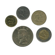 Набор 5 монет Филиппин 1972-2013 гг.
