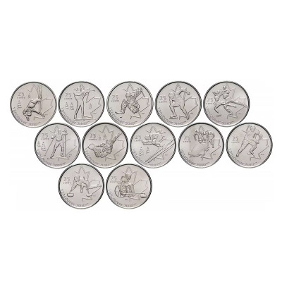 Монета Набор 12 монет Канады 2007-2009 гг. Олимпиада в Ванкувере 2010