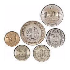 Набор 6 монет Турции 2020 г. 