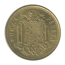 1 песета Испании 1975 г. (80 внутри звезды)