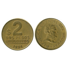 2 песо Уругвая 1994 г.