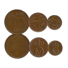 Набор из 3-х монет Норвегии 1970-1972 гг.