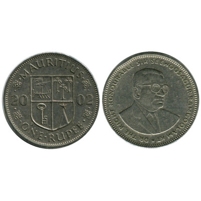 Монета 1 рупия республики Маврикий 2002 г.