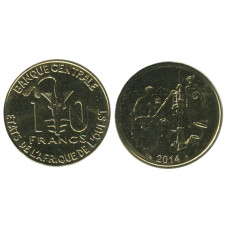 10 франков КФА 2014 г. (BCEAO)