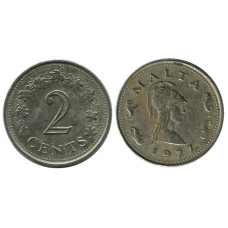 2 цента Мальты 1977 г.
