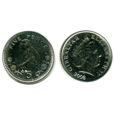 Монета 5 пенсов Гибралтара 2003 г., Магот