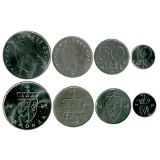 Набор из 4-х монет Норвегии 1991,1994 гг.