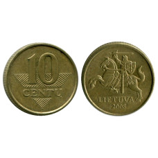 10 центов Литвы 2008 г.
