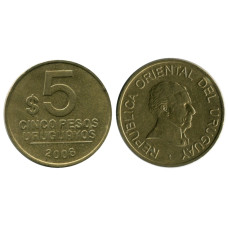 5 песо Уругвая 2008 г.