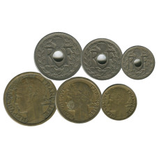 Набор из 6-ти монет Франции(разные года)