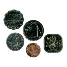 Набор из 5-ти монет Багамских островов 2005-2015 гг.