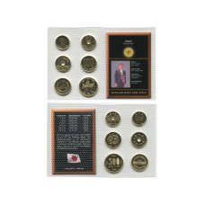 Набор из 6-ти монет Японии (в запайке)