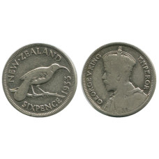 6 пенсов Новой Зеландии 1933 г.