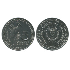 5 франков Бурунди 2014 г. Птицы - Африканский клювач