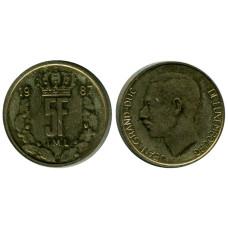 5 франков Люксембурга 1987 г.
