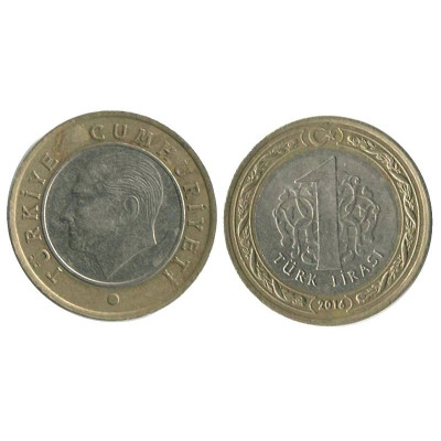 Монета 1 лира Турции 2016 г.