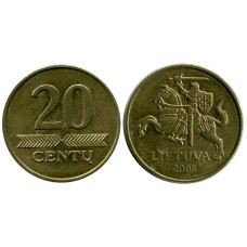 20 центов Литвы 2008 г.