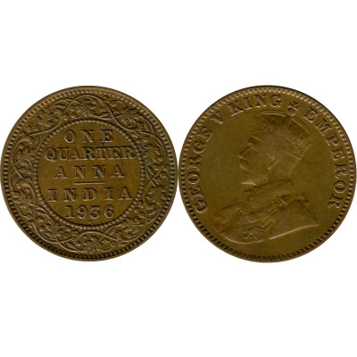 Монета 1/4 анна Индии 1936 г., Георг V