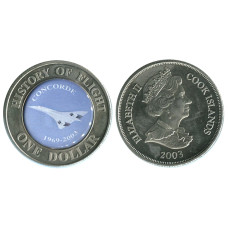 1 доллар острова Кука 2003 г., История полетов - Конкорд 1969-2003 (AU)