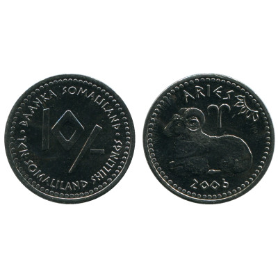 Монета 10 шиллингов Сомалиленда 2006 г. Овен