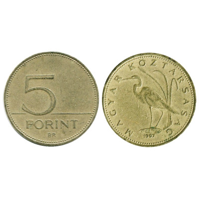 Монета 5 форинтов Венгрии 1997 г.
