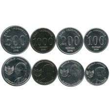 Набор из 4-х монет Индонезии 2016 г. (UC)