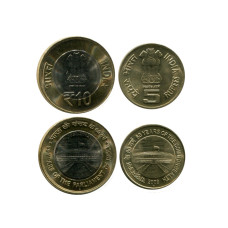 Набор 2 монеты Индии, Парламент Индии - 60-летие 1952 - 2012 гг.