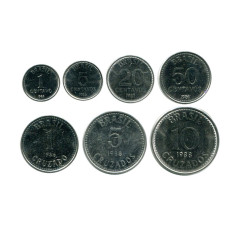 Набор из 7-ми монет Бразилии 1986-1988 гг.