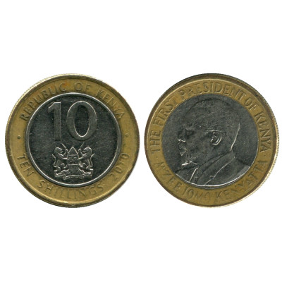 Монета 10 шиллингов Кении 2010 г.