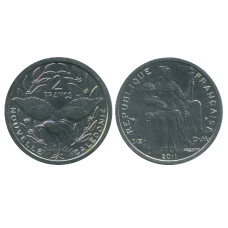 2 франка Новой Каледонии 2011 г. Птица Кагу