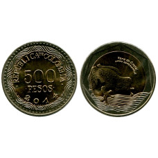 500 песо Колумбии 2014 г. (Лягушка)