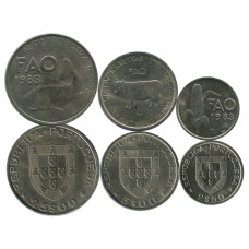 Набор из 3-х монет Португалии 1983 г., ФАО