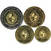 Набор 4 монеты Уругвая 2011-2012 гг. Животные (Броненосец, Капибара, Нанду, Пума)