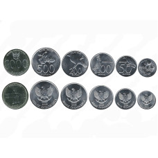 Набор 6 монет Индонезии разные года
