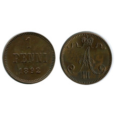 1 пенни Российской империи (Финляндии) 1892 г., Александр III