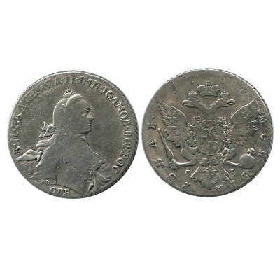 Серебряная монета 1 рубль 1764 г. (СПБ,TI,ЯI)
