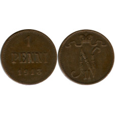 1 пенни Российской империи (Финляндии) 1913 г., Николай II