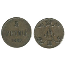 5 пенни Российской империи (Финляндии) 1889 г. (2)