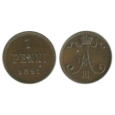1 пенни Российской империи (Финляндии) 1891 г., Александр III