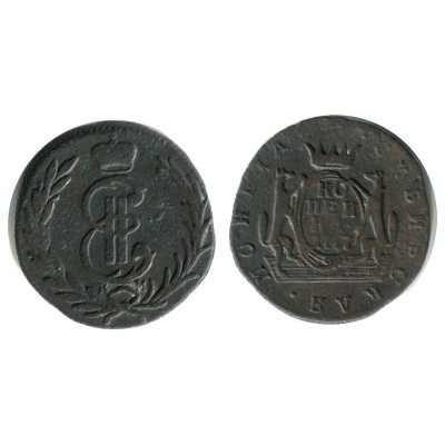 Монета 1 копейка 1777 г. (КМ, сибирская)
