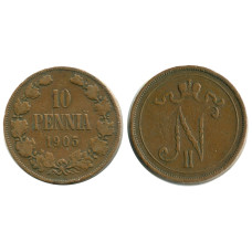 10 пенни Российской империи (Финляндии) 1905 г. (2)