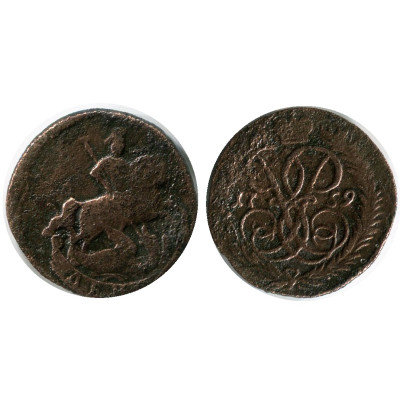Монета 2 копейки России 1759 г., Елизавета (надпись под св. Георгием)