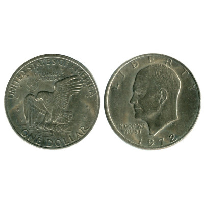 Монета 1 доллар США 1972 г. Доллар Эйзенхауэра 1