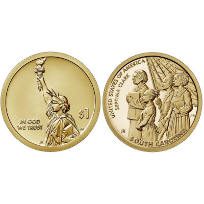 Mонета 1 доллар США 2020 г. Южная Каролина Септима Кларк P